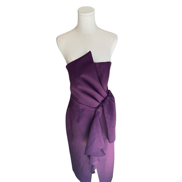 Elliatt - Reception Cascade Ruffle Strapless Cocktail Dress Sz M - Picture 4 of 10